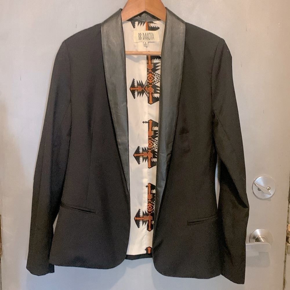 BB Dakota “Leather” Lapel Blazer 4